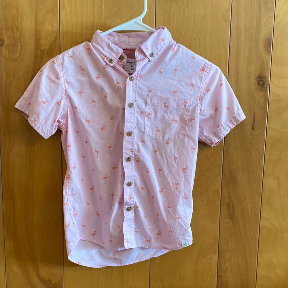 Pink Flamingo Print Kid’s Shirt